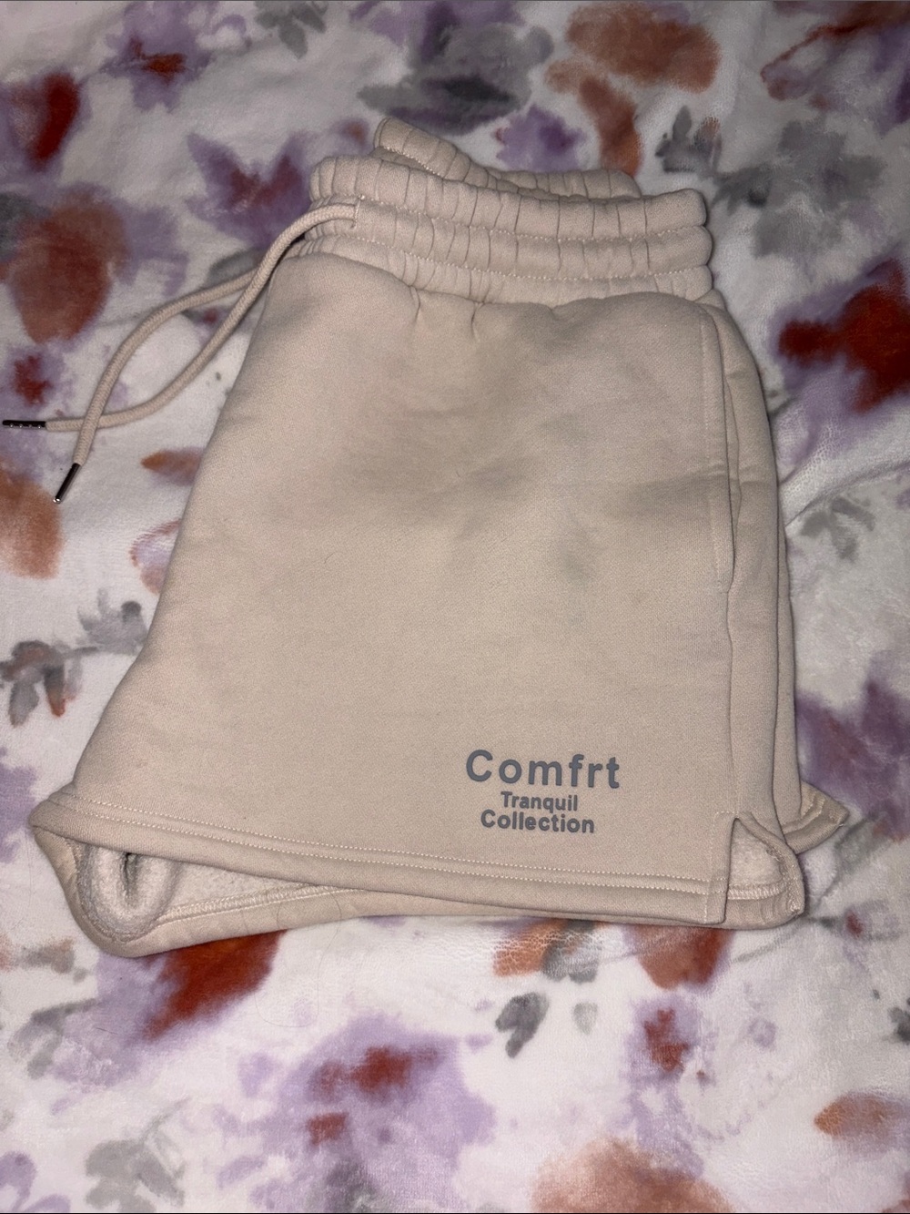 Comfrt Tranquil Collection Cozy Drawstring Shorts - light tan